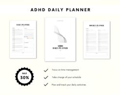 Alternative view of Daily Planner ADHD | ADHD Workbook | ADHD Daily Planner | Hourly Planner | Daily Planner Printable