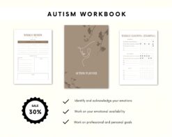 Alternative view of Autism Workbook & Planner for Emotional Growth, Professional Development and Personal development | Bundle | Mental health workbook | Canva