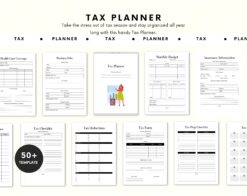 Personal Tax Planner | Tax Organizer | Financial Planner | Tax Checklist | Printable Tax Planner