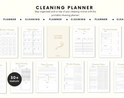 Printable Cleaning Planner | Cleaning Schedule | Cleaning Checklist | Weekly cleaning Schedule | Cleaning Planner PDF | Canva Template