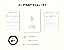 Alternative view of Child Custody Planner Printable | Coparenting Planner | Custody Planner | Simplistic design | Divorce | Parenting | Family Planner | Canva