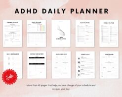 Alternative view of ADHD Daily Planner| ADHD Planner adult | ADHD Planner Printable | adhd Workbook | Undated Planner | adhd digital planner | adhd life planner