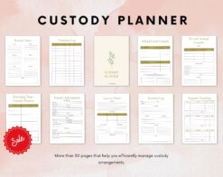 Alternative view of Child Custody Planner Printable | Coparenting Planner | Custody Planner | Simplistic design | Divorce | Parenting | Custody journal | Canva
