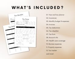 Alternative view of Personal Tax Planner | Tax Organizer | Financial Planner | Tax Checklist | Tax Return | Printable Tax Planner